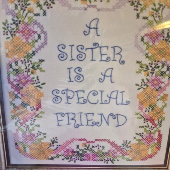 "Sister" Stamped Embroidery-Bucilla Kit 45832 -NEW - Picture 2 of 4